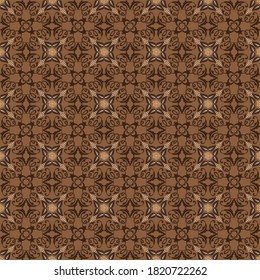 Unique flower motifs on Central Java batik design with simple dark brown color design.