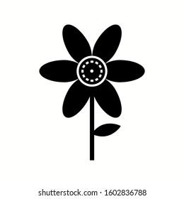 Unique Flower Vector Glyph Icon
