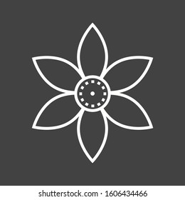 Unique Flower Vector Line Icon
