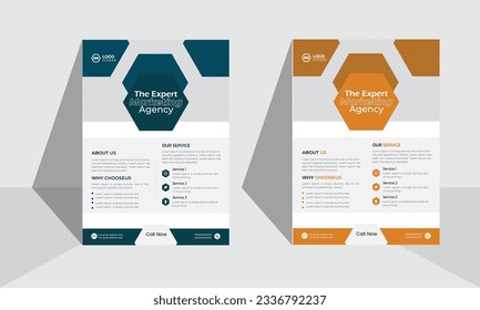 Einzigartiger Flyer. Saubere Werbegestaltung. Business-Flyer-Layout mit modernem Design. 
