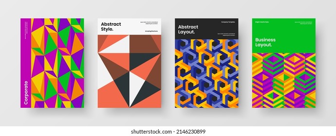 Colección única de ilustraciones de diseño vectorial de volante. Conjunto de plantillas de folleto de azulejos geométricos aislados.