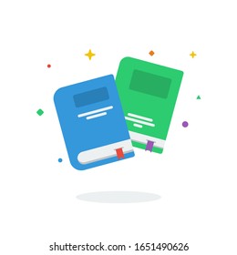 Unique flying Book flat badge icon vector for website and any digital needs