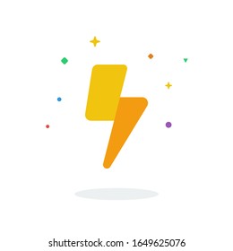 Unique flying Fast Lightning Bolt flat badge icon vector for website and any digital needs, yellow, gold