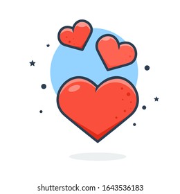 Unique flying love icon for website and any digital needs about the icon, valentine, love, red