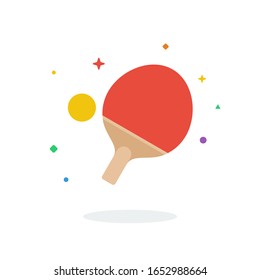Unique flying Ping pong Bet Ball flat badge icon vector for website and any digital needs