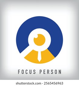 Unique focus person logo design. It has a linear design and flat style. vector flat style. suitable for company