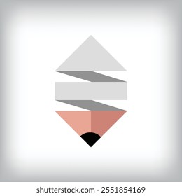 unique folding pen tip icon design. Corporate company, web, and identity sign.