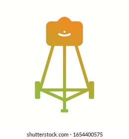 Unique Food Trolley Glyph Vector Icon