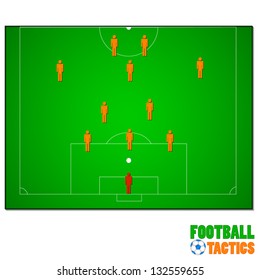 Unique football tactics on a white background. Vector illustration