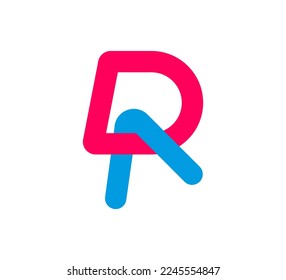 Unique form Running letter r logo. Futuristic corporate identity logo, company graphic design.