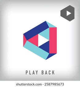 A unique forward and backward play sign logo design. Playback design of corporate brands.