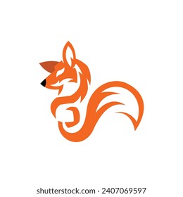 diseño único del logotipo de zorro animal moderno en fondo blanco
