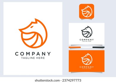 logotipo de diseño de línea de zorro único