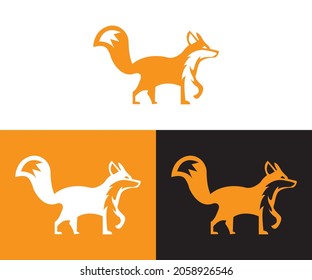 unique fox logo design vector