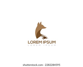Unique fox logo design vector. clever fox logo