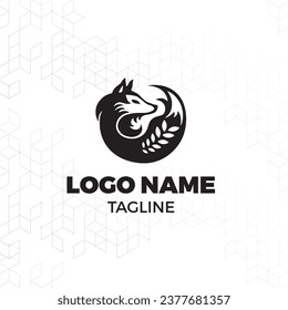 unique fox logo design vector editable