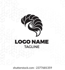 unique fox logo design vector editable