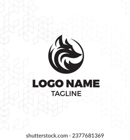 unique fox logo design vector editable