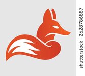 unique fox logo, fox illustration, vector
