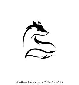 logotipo de zorro único, ilustración de zorro, vector
