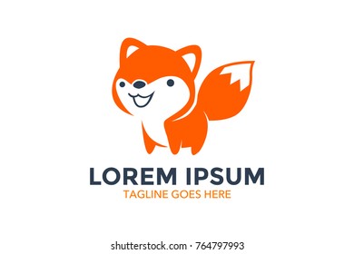 Unique fox logo. Simple. Memorable. Editable. Vector