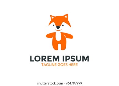 Unique fox logo. Simple. Memorable. Editable. Vector