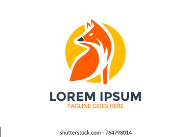 Unique fox logo. Simple. Memorable. Editable. Vector