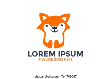 Unique fox logo. Simple. Memorable. Editable. Vector