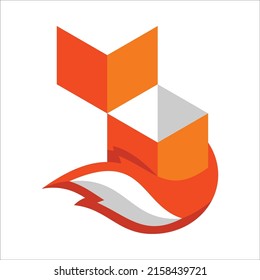 Unique fox and square logo