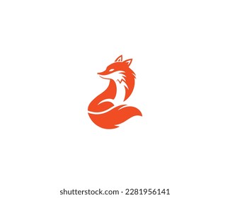 Unique Fox And Wolf Silhouette Animal Logo Design Mascot Template Vector.