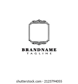 unique frame border logo cartoon cute black icon modern isolated vector illustration