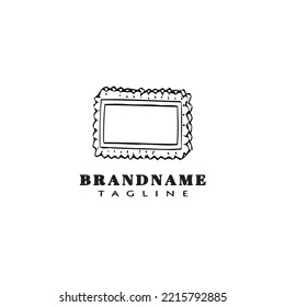 unique frame logo cartoon icon design template black modern isolated vector illustration