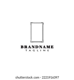 einzigartiges Frame-Logo Cartoon-Symbol Design Schwarz, moderne einzelne Vektorgrafik
