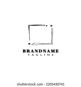 plantilla de diseño de icono de logotipo de marco único imagen de vector aislado negro