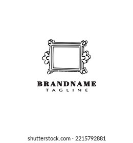 plantilla de diseño de icono de logotipo de marco único imagen de vector aislado negro