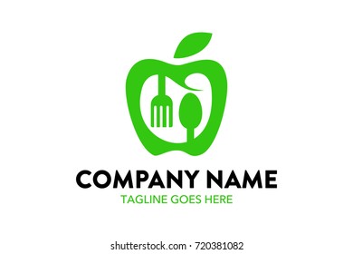 Unique Fresh Apple Food And Drink Logo Template