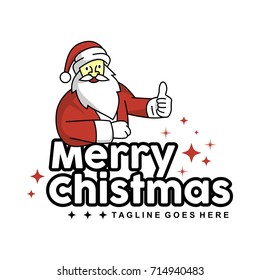 Unique, Friendly Santa Claus Logo, Mascot or Character