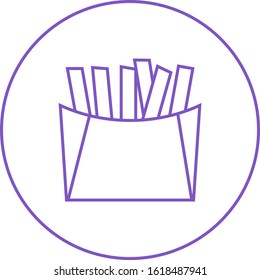 Unique Fries Vector Line Icon