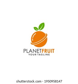 unique fruit planet logo with citrus fruit being the planet