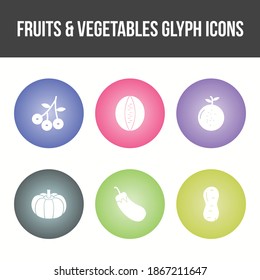 Unique Fruits and Vegetable Vector Icon Set