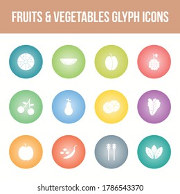 Einzigartiges Obst und Gemüse, Vektorsymbol