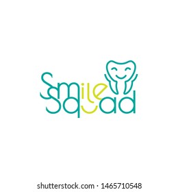 unique, fun, modern and clean with smile face dental logo design vector icon illustration inspiration