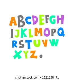 unique fun sans serif font set style. Isolated font set