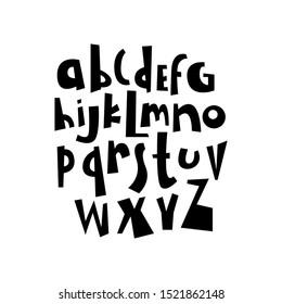 unique fun sans serif font set style. Isolated font set