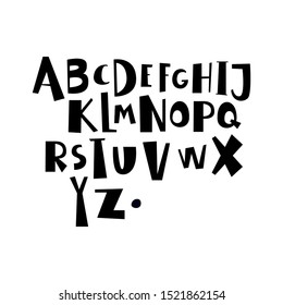 unique fun sans serif font set style. Isolated font set