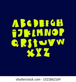 unique fun sans serif font set style. Isolated font set