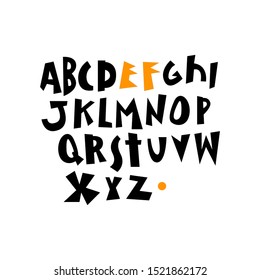 unique fun sans serif font set style. Isolated font set