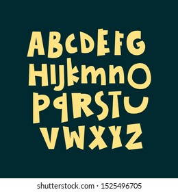 unique fun sans serif font set style. Isolated font set