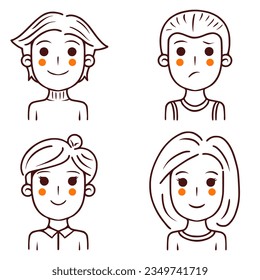 Unique and funny colorless person avatar design