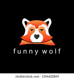 Unique and funny or cute wolf face image graphic icon logo design abstract concept vector stock. Can be used as a symbol associated with animal or character.